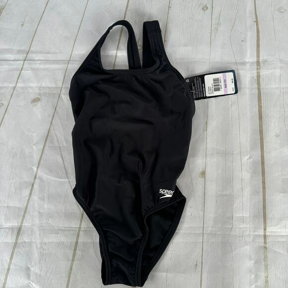 NWT Speedo ProLT One Piece Speedo Black Size 6/22 YOUTH - Picture 3 of 8